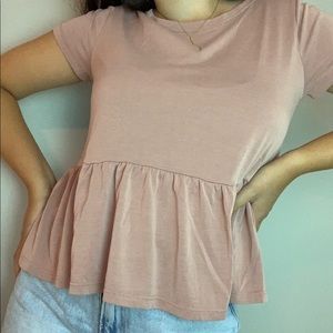 Pink Flowy Babydoll Top